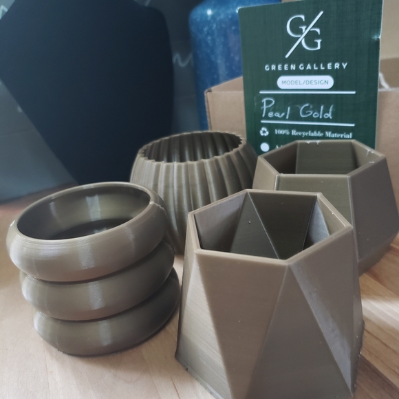 Set of 4 Linden Wood Textured Indoor Planters - Picture 3 of 5